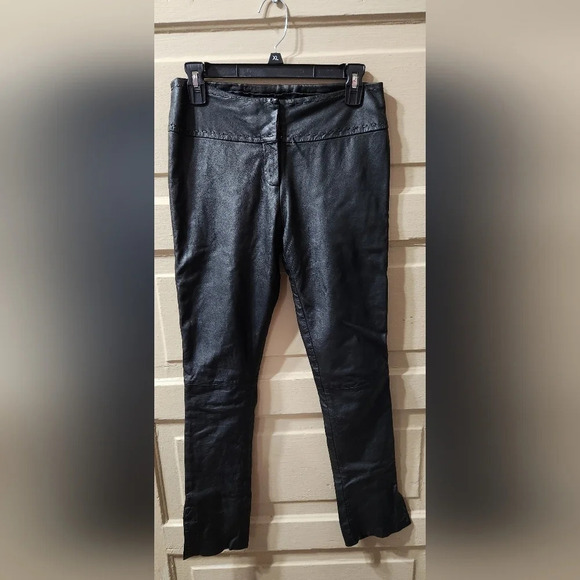 Cache 100% Leather Slip Hem Pants Size: 4 - Picture 1 of 9